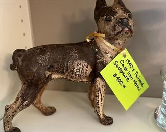1940's painted cast iron dog