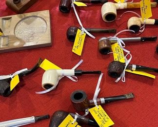 Old cigar boxes and vintage pipes