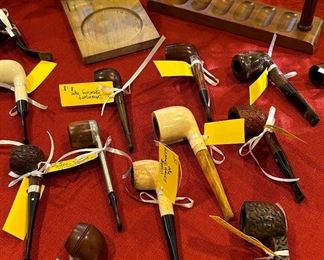 Old cigar boxes and vintage pipes