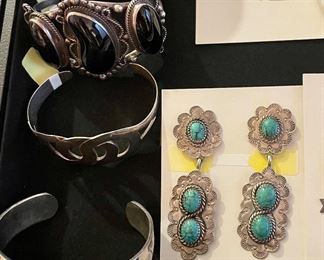 Turquoise, onyx, silver