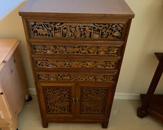 Vintage Teak silver chest 