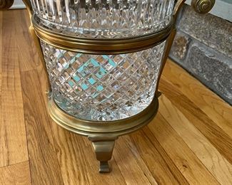 Large Waterford Vase in Brass Holder