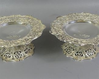 Pair Black, Starr, Frost sterling compotes