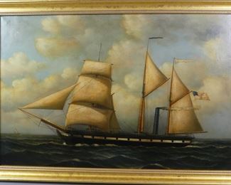 Ship painting signed Tayler