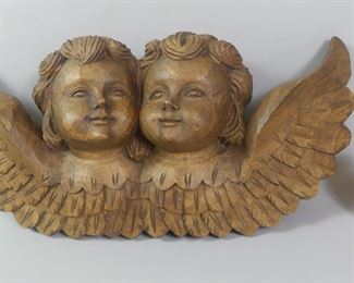 Heavy carved angel plaque