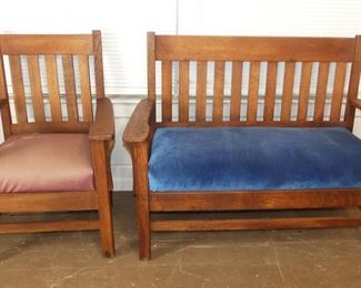 JM Young settle and chair