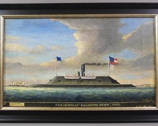 Confederate Ironclad ship painting