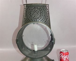 Rare tin ship candle light