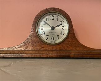 Antique Small Oak Mantel Clock (not working)