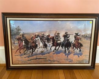 Fredrick Remington Dash for the Timber, 1st Edition Framed Print with COA