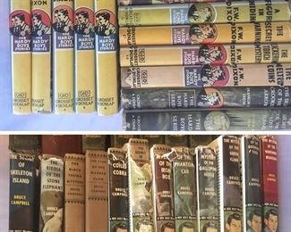 The Hardy Boy Books. volume 2, 4, 5, 6 ©1927 & 1928 (the Gretta Orange,  tan Cover print run) and Volumes 9, 10, 11, 12, 16, 17, 22, 23, 28, 29 ©1930 to 1950  Plus  Ken Holt 12 Volume Set