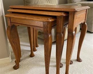 3 Piece Wooden Tables - Sold as a Set $150