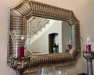 Wall Mirror with gold rim for the entryway $475 