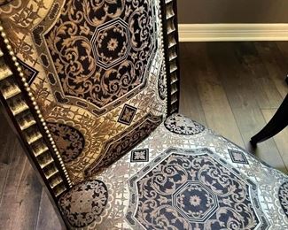 Marge Carson Silk print chairs with formal dining 