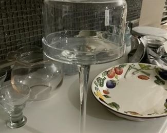 Glass cookie or dessert-covered holder $18