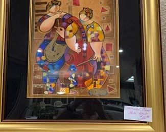 Levi Dorit numbered print in gold frame $150