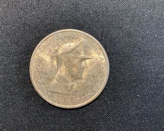 1947 Philippines Commemorative Silver 1 Peso Coin General Douglas MacArthur