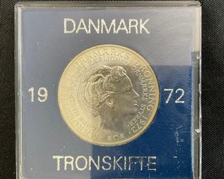 1972 Denmark 10 Kroner Commemorative Silver Coin