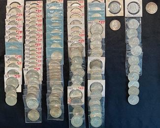 Group of 114 Mexico Silver Pesos 1920s, 1930s, 1940s, 1950s