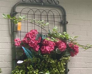 Vintage Metal Garden Gate w/Flower Box