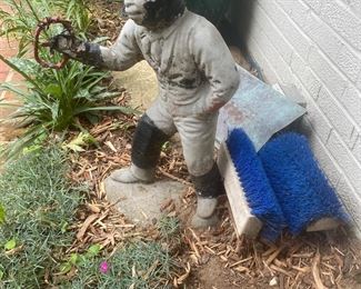 Vintage Concrete Lawn Jockey