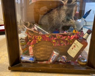 Raccoon Mount in End Table Case