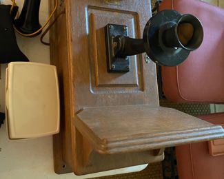 Antique Oak Telephone