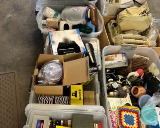 Tubs of household items