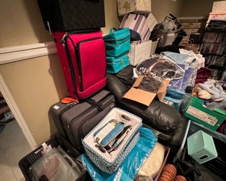 Storage solutions, luggage and sofa