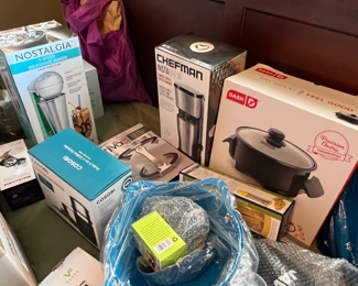 Nostalgia ice cream blender, Chefman coffee maker, Dash hot pot, Kitchenaid, Cosori, and more