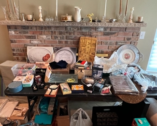 Candle holders, decor, silver plate items and other