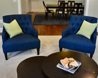 Pair of Shenandoah Furniture blue side chairs