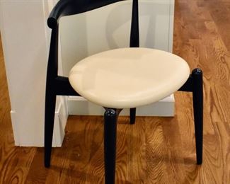 6 Carl Hansen & Sons Danish elbow chairs in navy with faux leather seats