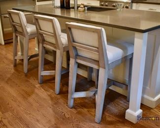 3 Vanguard Furniture Thom Filicia upholstered bar stools