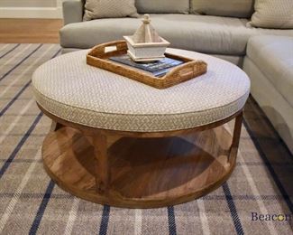 Upholstered cocktail ottoman