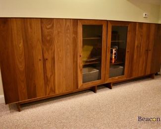 2 Wooden three-door cabinets