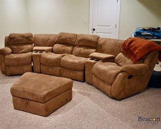5-Piece reclining theater seating with matching ottoman