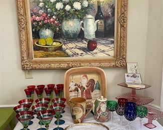 Colorful Glassware / Christmas Dishes