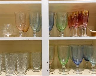 Colorful Hobnail Goblets