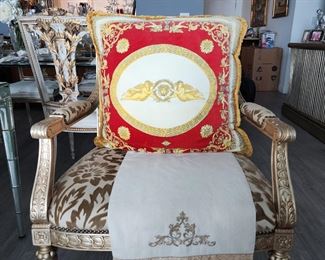 Custom Made VERSACE Blue/Red Pillow