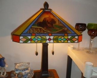 Dachshund Lamp..each side panel is different