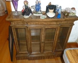 Curio cabinet, Goebels, etc.