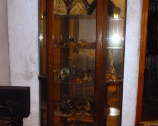 Gorgeous curio cabinet filled w/dachshunds