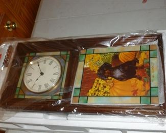 Clock with interchangeable dachshund panels