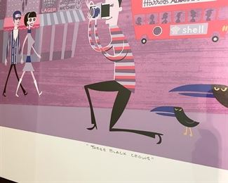 SHAG (Josh Agle) Three Black Crows serigraph, signed and numbered 