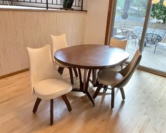 Vintage dining table with 4 chairs (and leaf, not shown)