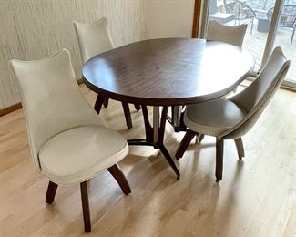 Vintage dining table with 4 chairs (and leaf, not shown)