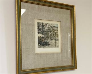 Vintage framed art 