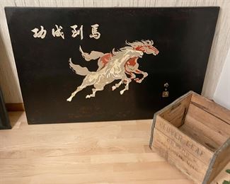 Very large Japanese Horse Painting 