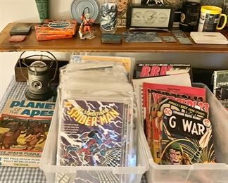 Vintage and modern comic books 